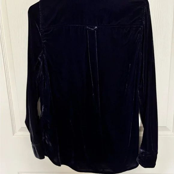 J. Crew Velvet Button Down Shirt - Dark Purple/Blue - Picture 8 of 9